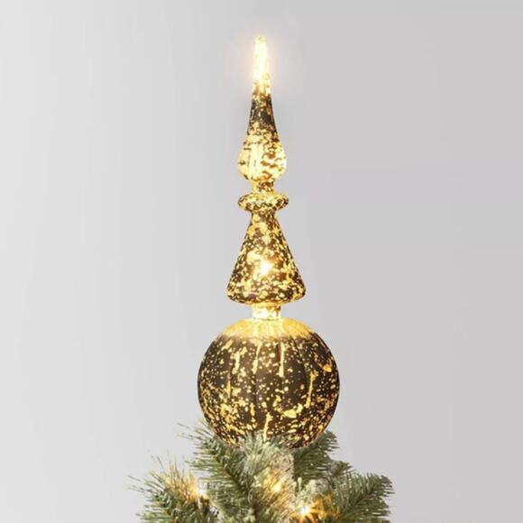 Christmas Lit Finial Tree Topper Hanukkah Bush Ornament 14.5" Light Up Holiday - Picture 2 of 6